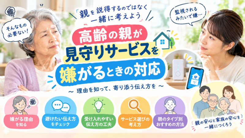 親が見守りサービスを嫌がるときの伝え方｜押しつけないための工夫