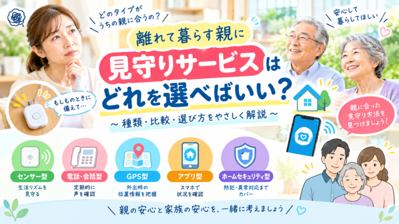 離れて暮らす親の見守りサービスおすすめ比較｜選び方も解説